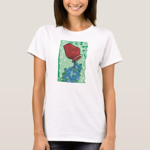 T-shirt Aquarius floral avec vase coulant Fleurs bleues