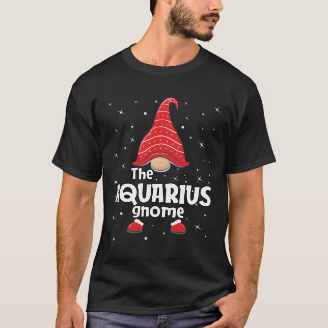 T-shirt Aquarius Gnome Famille Correspondant Noël Gif Drôl (Devant)