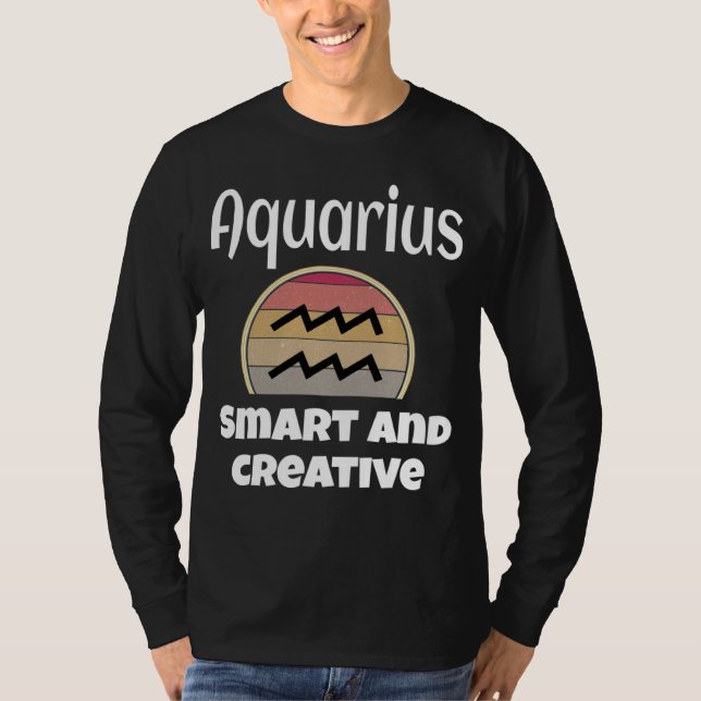 T-shirt Aquarius Smart And Creative Zodiac Sign  Astrology (Devant)