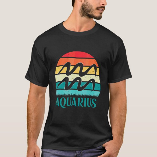 T-shirt Aquarius Sunset Zodiaque (Devant)