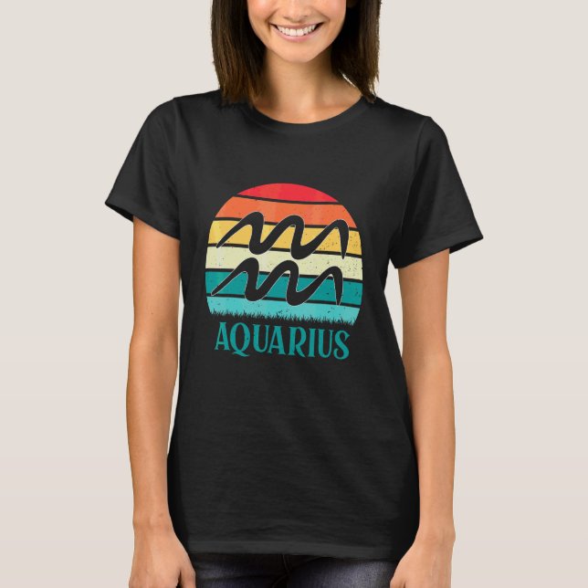 T-shirt Aquarius Sunset Zodiaque (Devant)