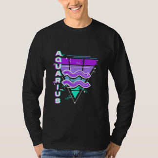 T-shirt Aquarius Zodiac Sign Vaporwave Aesthetics 80s 90s