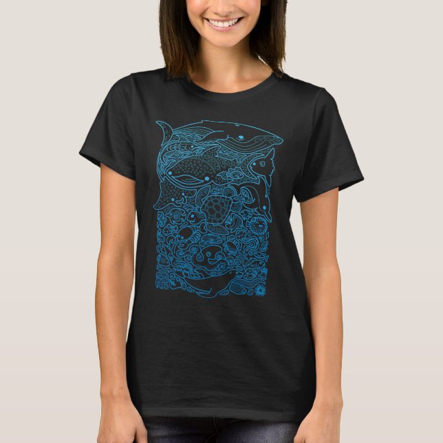 T-shirt Aquatic Blues : Plan (Devant)
