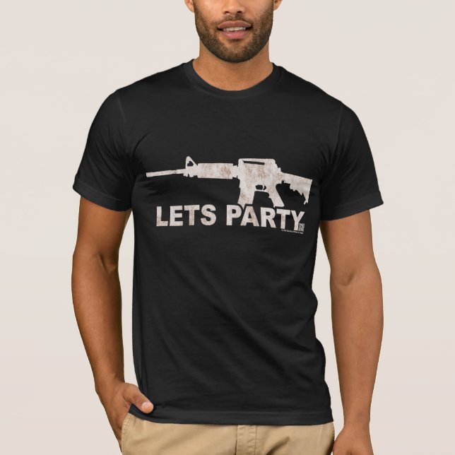 T-shirt AR15 laisse le blanc sale de partie (Devant)