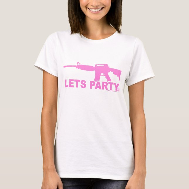 T-shirt AR15 rose laisse la partie (Devant)