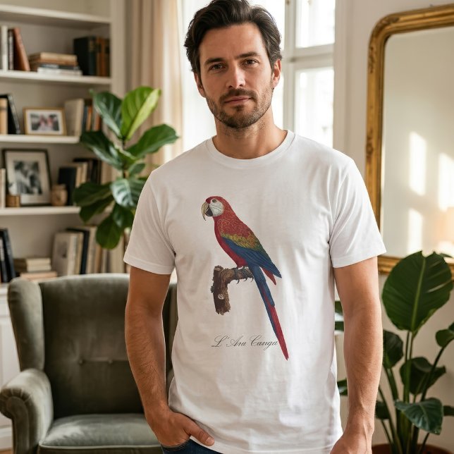 T-shirt Ara rouge ou Ara macao, Ara macao (Scarlet Macaw or Red-Breasted Macaw, Ara macao. Men Basic White T-Shirt )