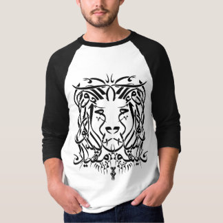 T-shirt arabe de calligraphie de lion (avec dire)