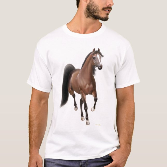 T-shirt Arabe de cheval de trot (Devant)