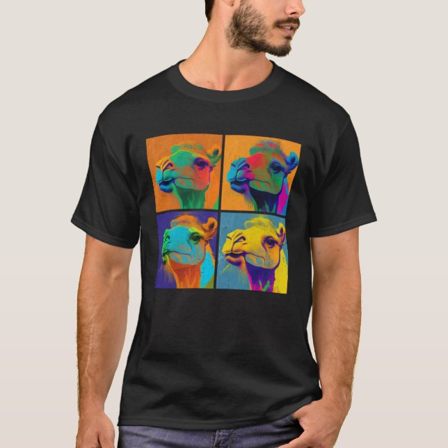 T-shirt Arabian Camel Pop Illustration Colorful Animal (Devant)