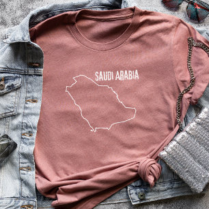 T-shirt Arabie Saoudite Carte du pays Arabe Forme de la li