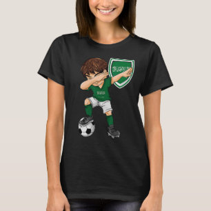 T-shirt Arabie Saoudite Dabbing Soccer Boy Drapeau Arabie 