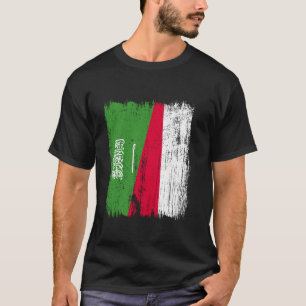 T-shirt Arabie saoudite Pologne Demi-drapeau Ancêtres saou