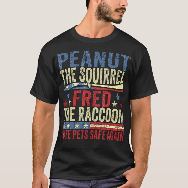T-shirt Arachide L'Écureuil Fred Le Raccoon Fabriquer Les  (Devant)