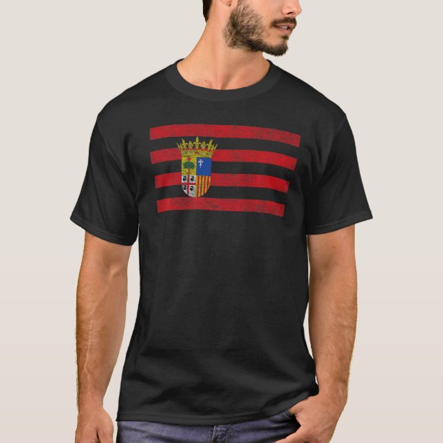 T-SHIRT ARAGON DRAPEAU ESPAGNE ZARAGOZA (Devant)