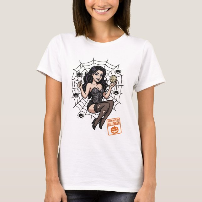 T-shirt Araignée à épingle - Halloween approuvée (Devant)
