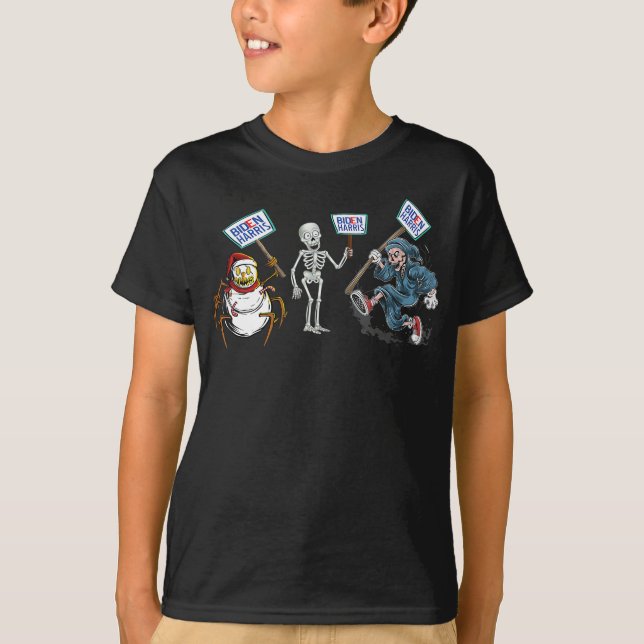 T-shirt Araignée |Crâne mort en cours de course Squelette  (Devant)