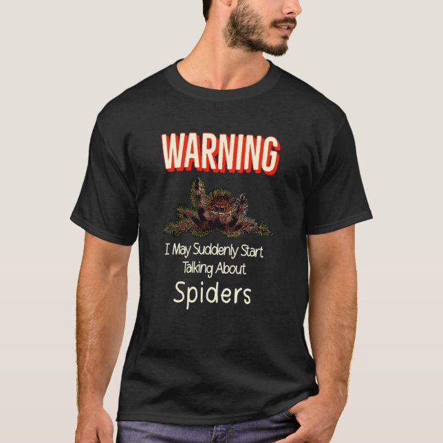 T-shirt Araignée de saut en vol Avertissement Spooder Mama (Devant)