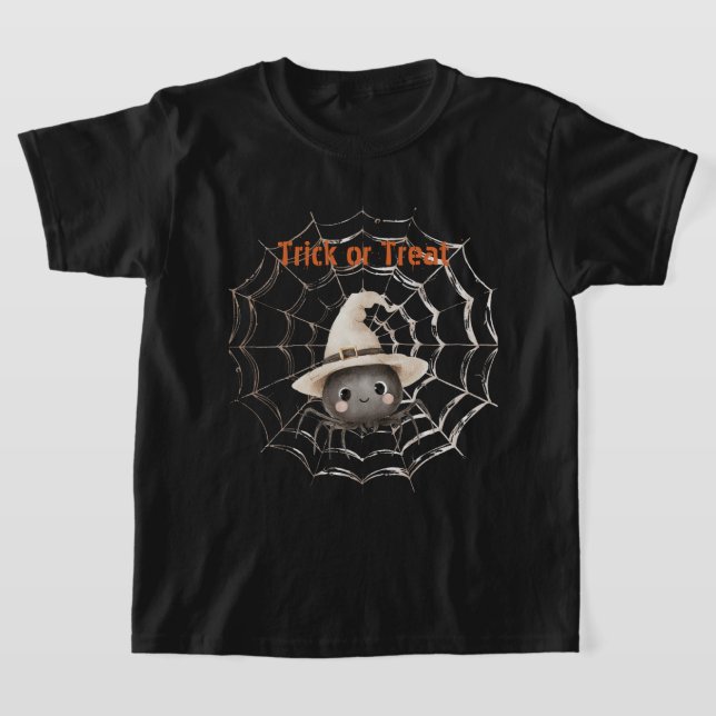 T-shirt Araignée joyeuse et amicale sur toile Halloween (Poser)