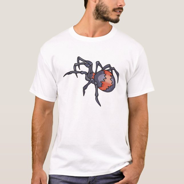 T-shirt Araignée rouge et noire (Devant)
