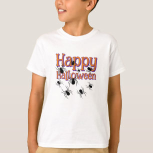 T-shirt Araignées Joyeux Halloween noir et orange