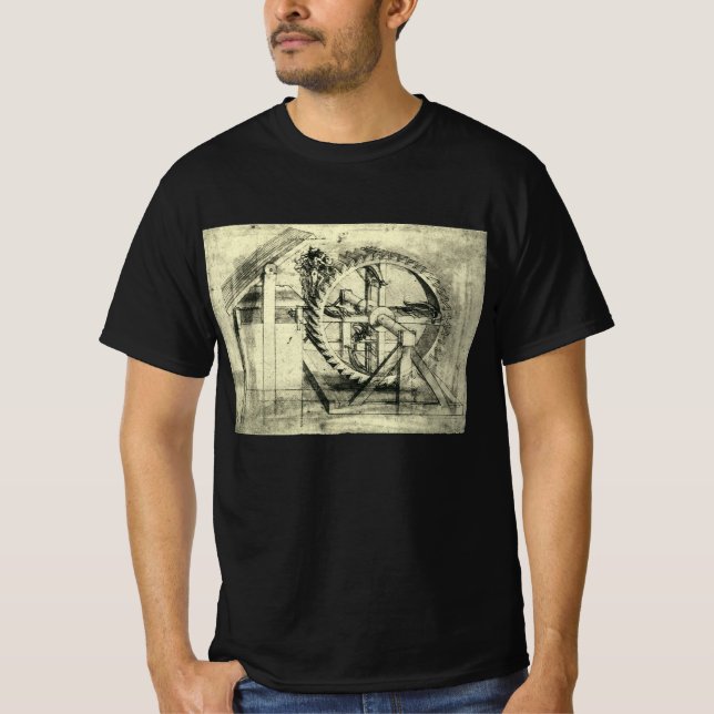 T-shirt Arbalète à manège de Léonard de Vinci (Devant)