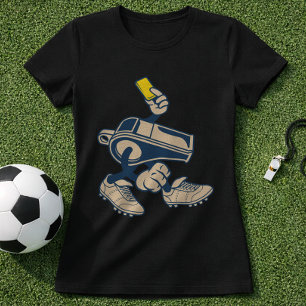 T-shirt Arbitre de dessin animé amusant tenant une carte j