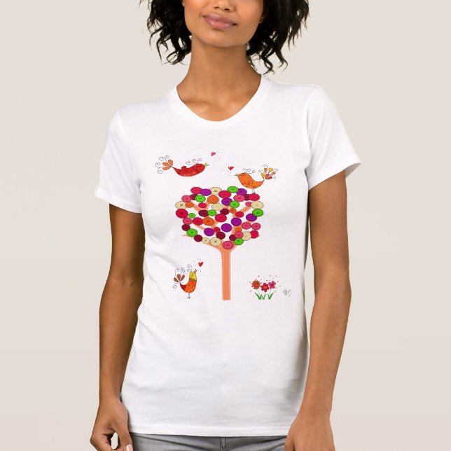 T-shirt Arborescence des boutons orange (Devant)