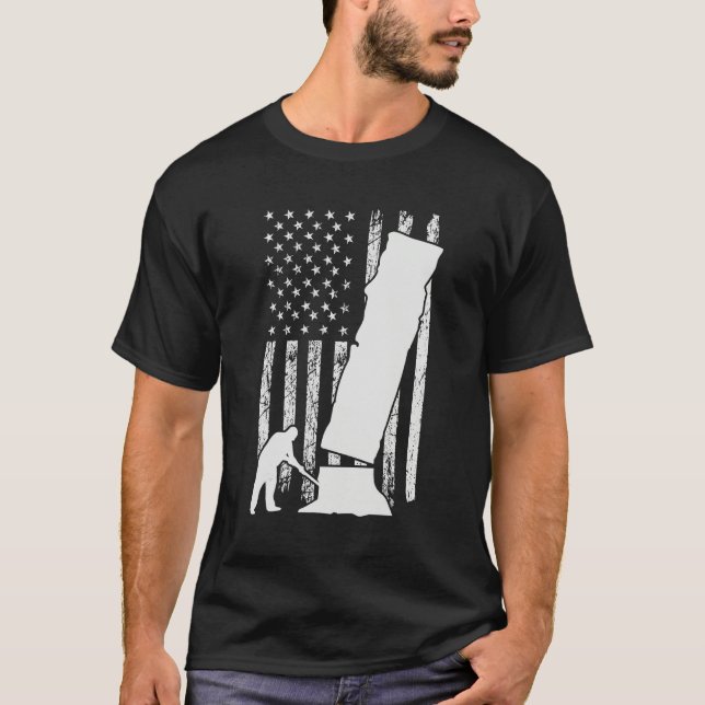 T-shirt Arborist Men 4th Of July Tree Climber Dad Chainsaw (Devant)