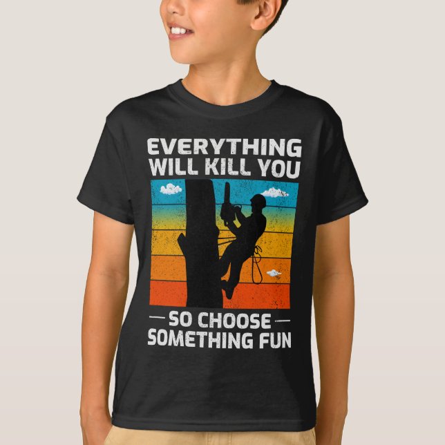 T-shirt Arboriste Arbre Chirurgien Climber Escalade Trimme (Devant)