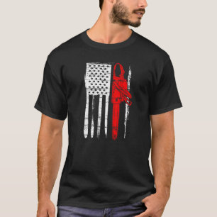 T-shirt Arboriste du drapeau américain Chainsaw Lumberjack