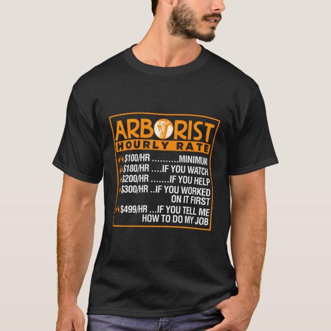 T-shirt Arboriste Horaire Note Arboriste (Devant)