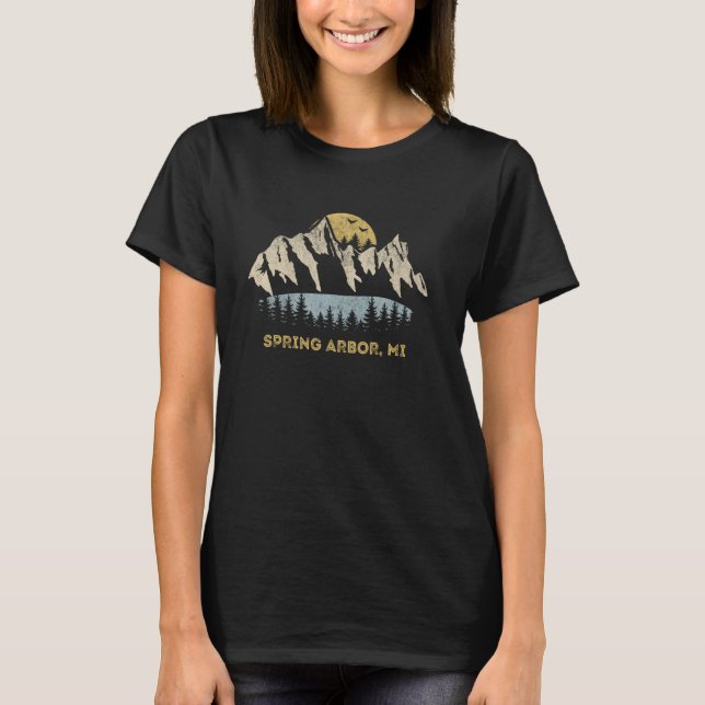 T-shirt Arbour de printemps Michigan Mountain Sunset Sunri (Devant)