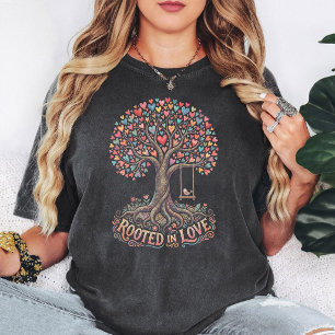 T-shirt Arbre à balançoire pour oiseau enraciné dans l'amo