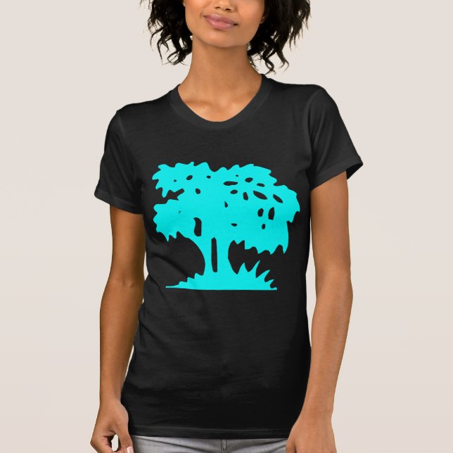 T-shirt Arbre à dessin - Cyan (Devant)