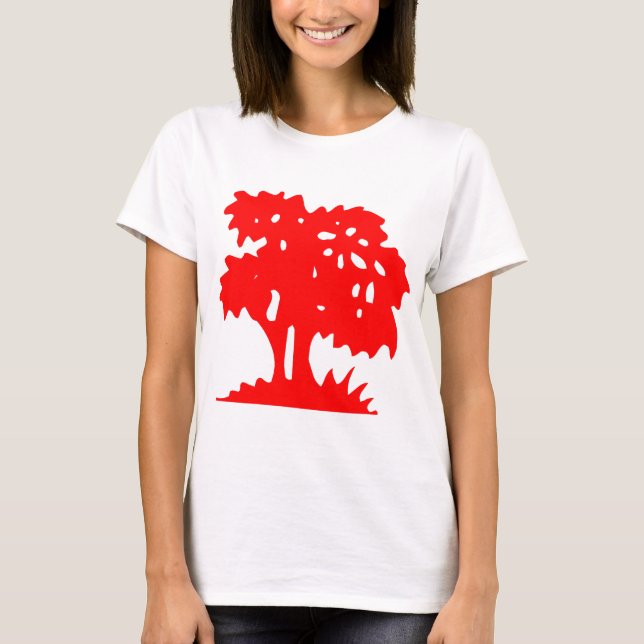T-shirt Arbre à dessin - Rouge (Devant)