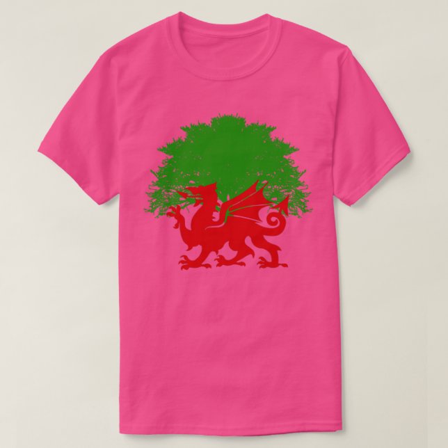 T-shirt Arbre à dragon gallois rouge (Design devant)