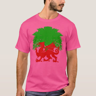 T-shirt Arbre à dragon gallois rouge