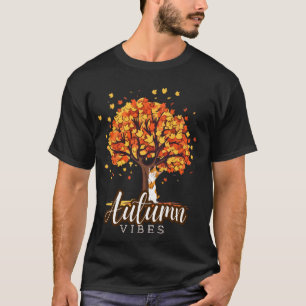 T-shirt Arbre à Érable Automne Ambiance Mignon Chat Orange