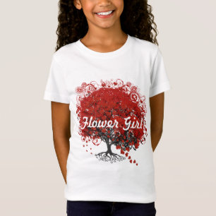 T-Shirt Arbre à feuilles de coeur rouge
