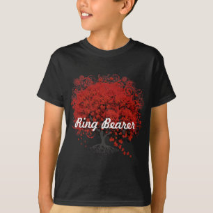 T-shirt Arbre à feuilles de coeur rouge