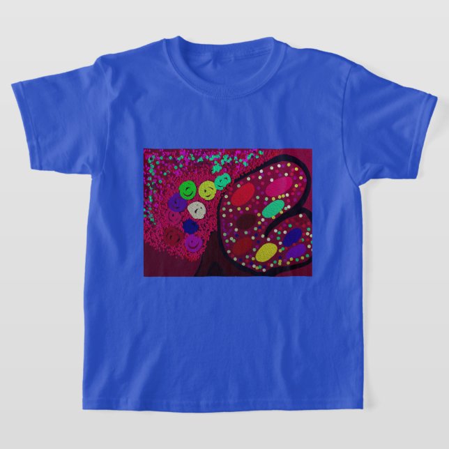 T-shirt Arbre à fleurs papillon rose (Poser)