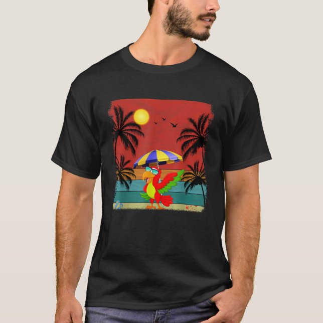 T-shirt Arbre à noix de coco de plage Somme rétrograde de  (Devant)