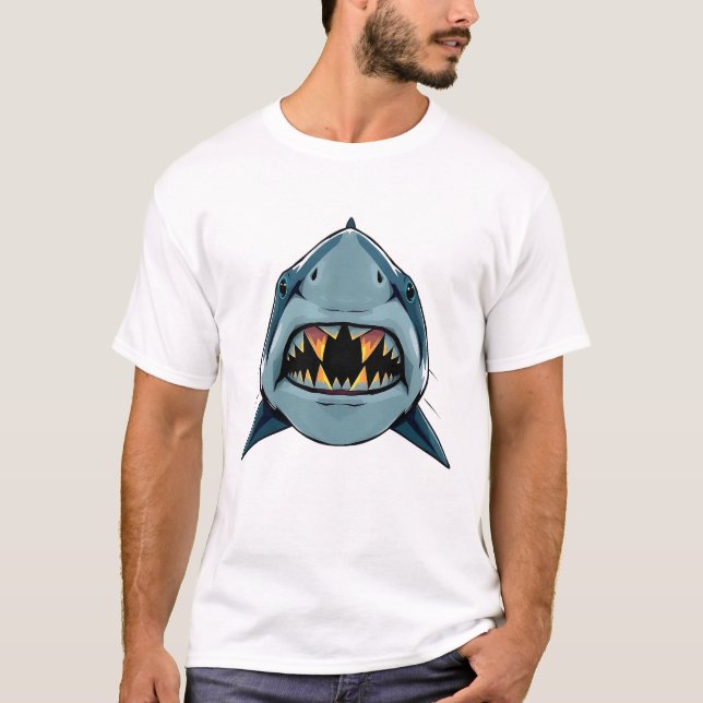 T-shirt Arbre à visage flottant de requin (Devant)