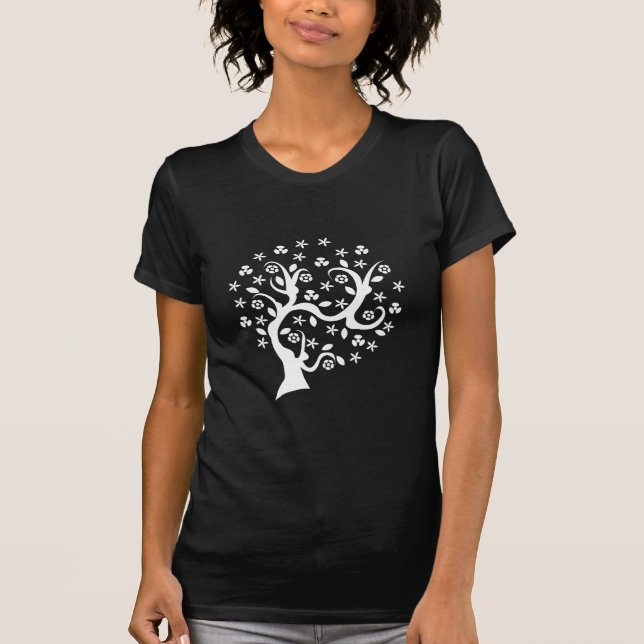 T-shirt Arbre abstrait de blanc (Devant)