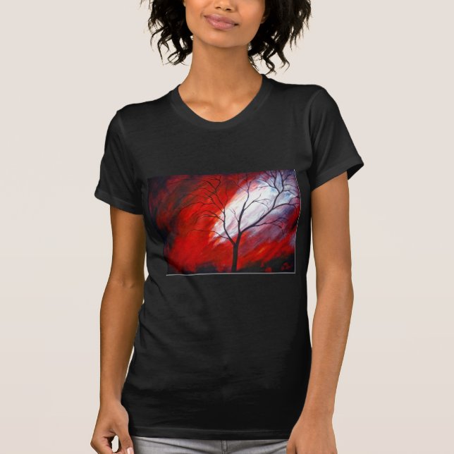 T-shirt Arbre Abstrait et ciel rouge (Devant)