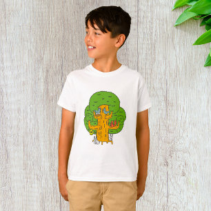 T-shirt Arbre avec des animaux de la forêt Nature mignonne
