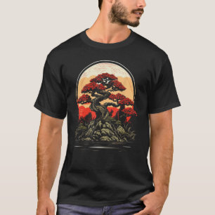 T-shirt Arbre Bonsaï Jardin Zen Japonais Art Graphique Jap