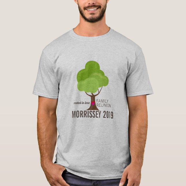 T-shirt Arbre cardiaque personnalisé pour réunion de famil (Devant)