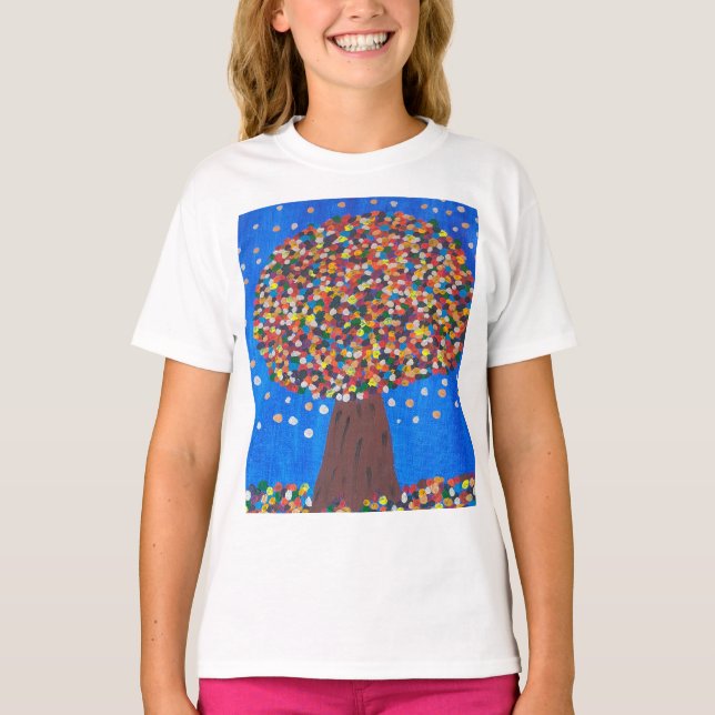 T-shirt Arbre coloré Abstrait (Devant)