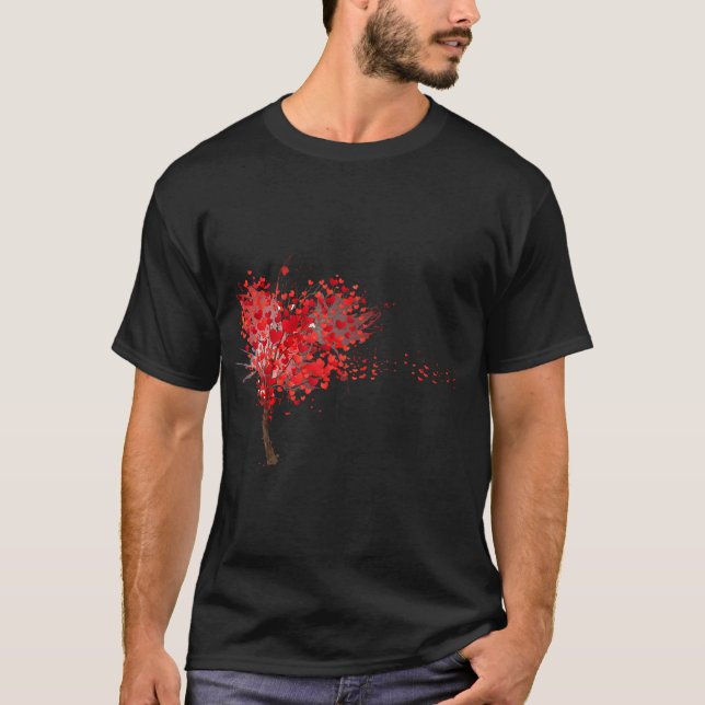 T-shirt Arbre D'Amour De La Saint-Valentin (Devant)